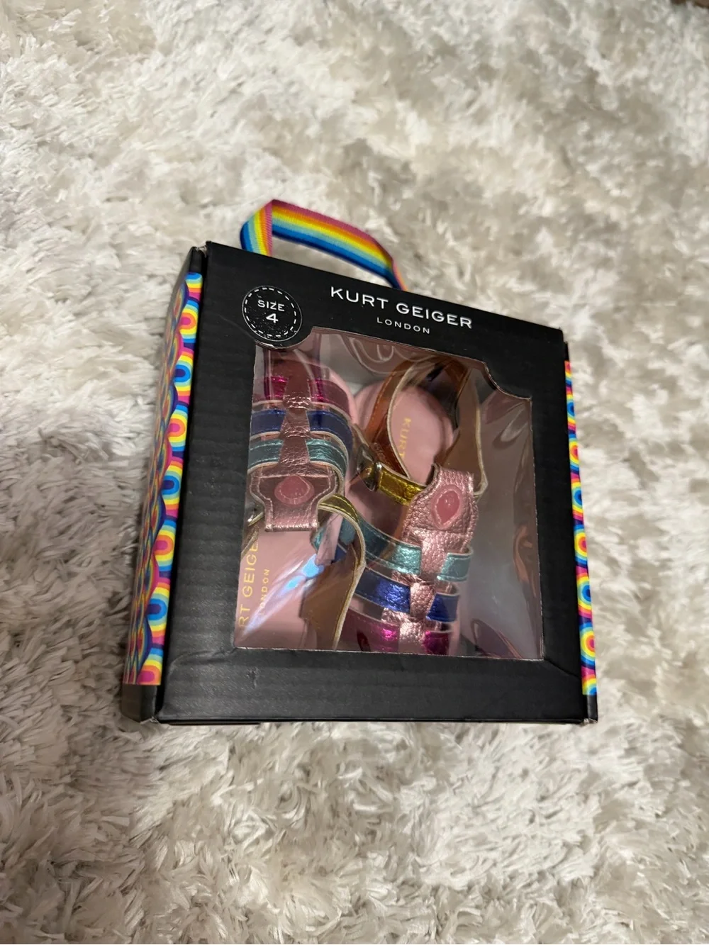 Kurt Geiger Baby Multi Rainbow Metallic Fisherman Sandal